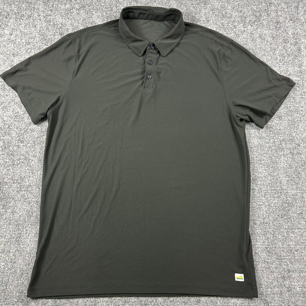 Vuori Polo Shirt Mens XL Black Performance Short Sleeve Activewear V188